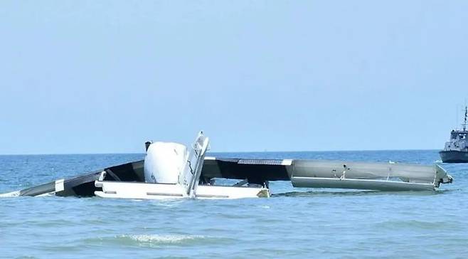 [서울=뉴시스] 추락한 항공기 잔해.(사진=엑스 옛 트위터 갈무리) *재판매 및 DB 금지