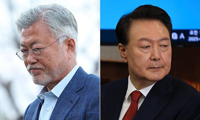 문재인 전 대통령(왼쪽)과 윤석열 전 대통령. 연합뉴스·사진공동취재단