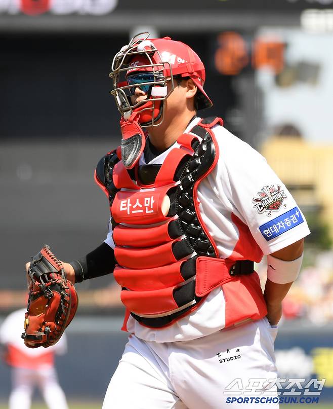 26일 광주 기아챔피언스필드에서 열린 KIA 타이거즈와 LG 트윈스의 경기. KIA 한준수가 숨을 고르고 있다. 광주=박재만 기자 pjm@sportschosun.com/2025.04.26/