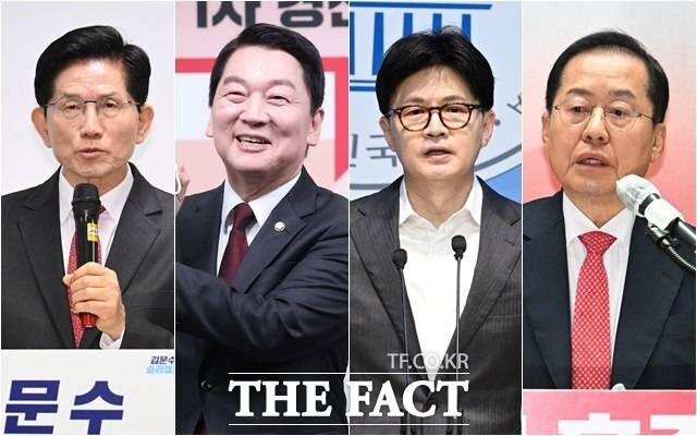 김문수·안철수·한동훈·홍준표 국민의힘 대선 경선 후보는 차별화된 부동산 공약을 발표했다. /더팩트 DB