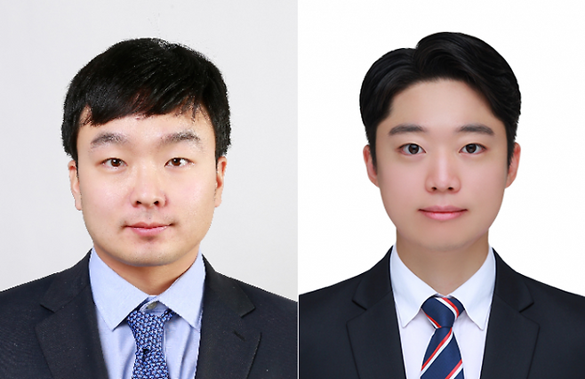 이동욱 울산과학기술원(UNIST) 에너지화학공학과 교수(왼쪽)와 황정욱 연구원. UNIST 제공