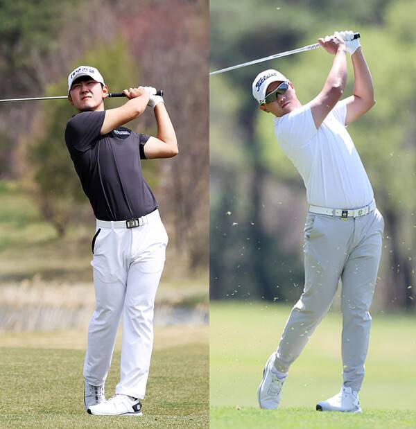 2025년 일본프로골프투어(JGTO) 제1회 마에자와 컵 골프대회 우승 경쟁에 가세한 고군택, 이상희 프로. 사진제공=KPGA