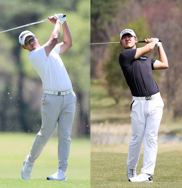 2025년 일본프로골프투어(JGTO) 제1회 마에자와 컵 골프대회에 출전한 이상희, 고군택 프로. 사진제공=KPGA