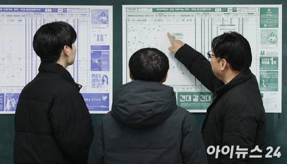 2025학년도 대학수학능력시험(수능) 성적표가 배부된 지난해 12월 6일 서울 종로구 동성고등학교에서 고3 수험생들이 성적표를 받고 있다. [사진=사진공동취재단]