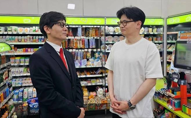 (사진, 쿠팡플레이 SNL코리아 시즌7, 한동훈 후보 측 SNS)