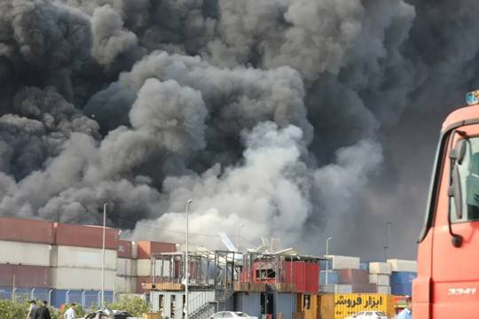 샤히드라이자이 항구 화재 현장(출처: X(@SandyHXX131407))