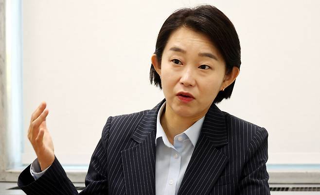 김재연 진보당 대표가 28일 오전 국회에서 한겨레와 인터뷰를 하고 있다. 김경호 선임기자 jijae@hani.co.kr