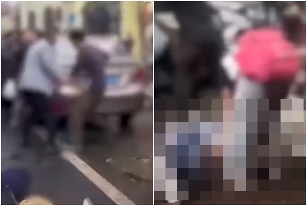 중국 초등학교 앞 차량돌진. [사진 = 말레이시아 광명일보 제공]