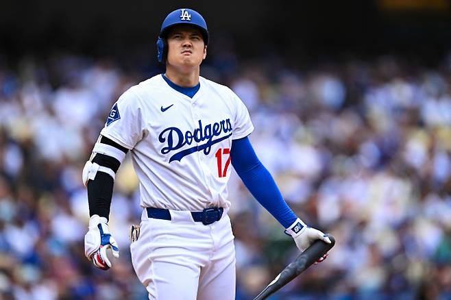 오타니 쇼헤이가 두 경기 연속 멀티히트로 팀의 연승을 이끌었다. 사진은 2025시즌 LA다저스에서 활약 중인 오타니 쇼헤이의 모습. /사진=로이터