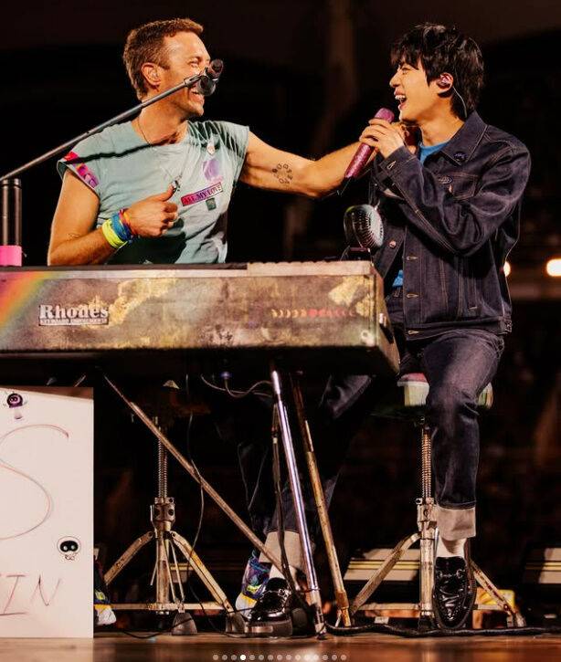 크리스 마틴, BTS 진./소셜미디어