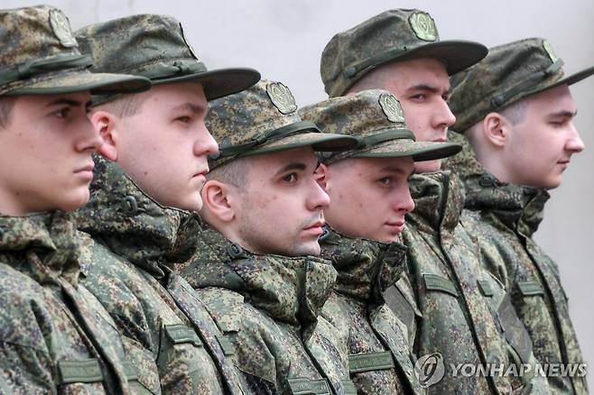 러시아군 징집병들 [타스=연합뉴스 자료사진]