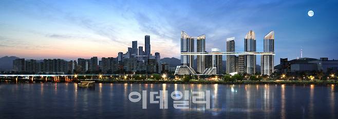 용산정비창 전면1구역 야경 조감도. (사진=HDC현대산업개발)