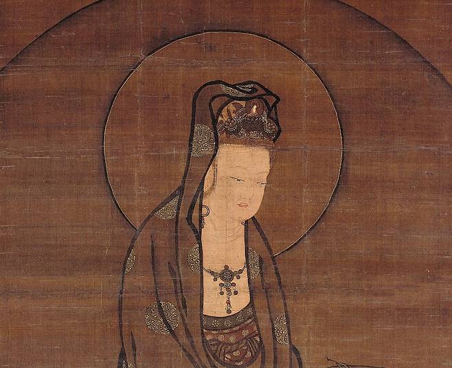 '수월관음도' 상반신을 확대한 부분. /가나아트