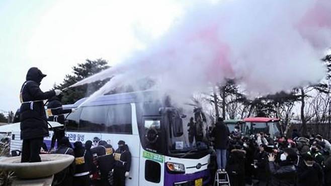 2023년 스카이72 골프장 강제집행 당시 모습