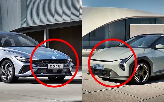 준중형세단 챔피언인 아반떼 하이브리드와 도전자인 EV4 [사진출처=현대차, 기아]