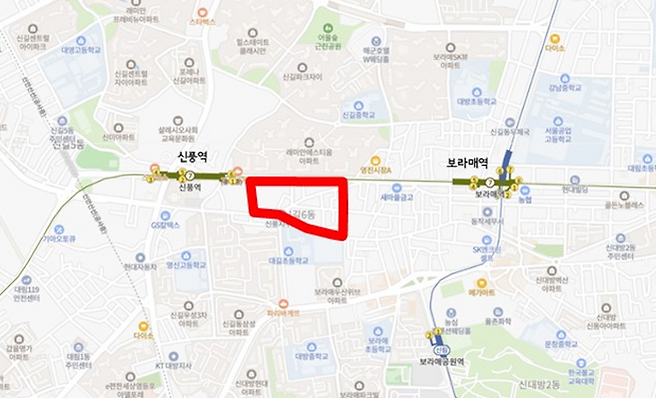 영등포구 신길동 3922일대 위치도. 서울시