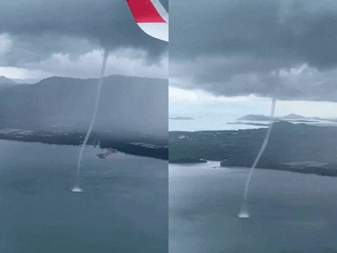 푸껫 상공에서 포착된 용오름 [사진 출처 = 소셜미디어]