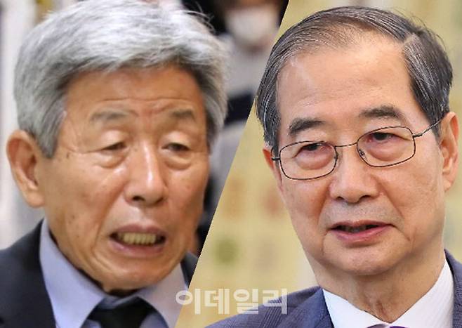 유인태 전 국회사무총장, 한덕수 대통령 권한대행 (사진자료=연합뉴스/뉴시스)