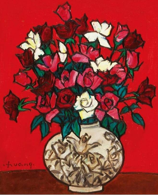 황염수, 장미, 1976, 캔버스에 유채, 73x61cm.