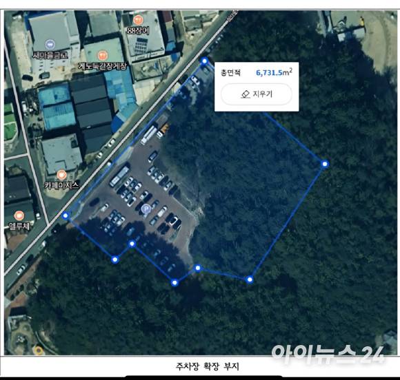 경북교육청문화원 주차장 부지. [사진=박용선 도의원 페이스북]