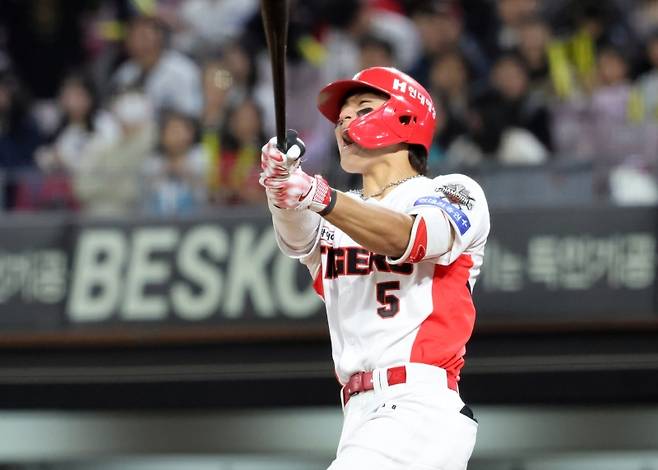 ▲ 파울 타구에 아쉬워하는 김도영 [KIA타이거즈]&nbsp;