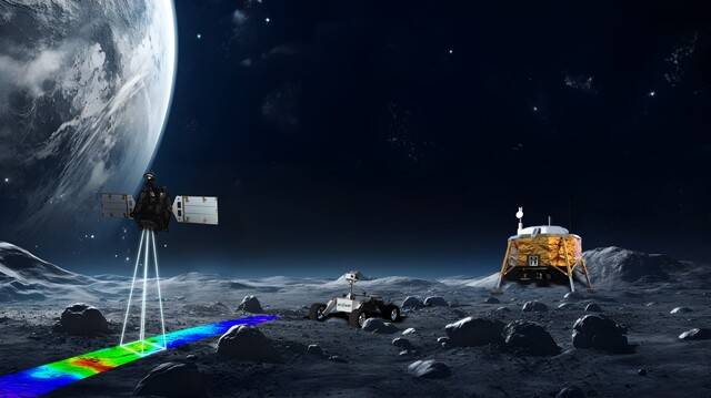 우주자원 탐사 모식도. 한국지질자원연구원