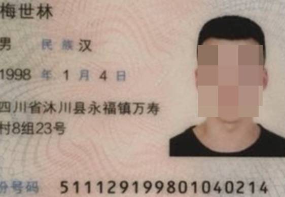 소셜미디어(SNS)를 통해 퍼진 메이스린(梅世林)의 신분증. 엑스(옛트위터)