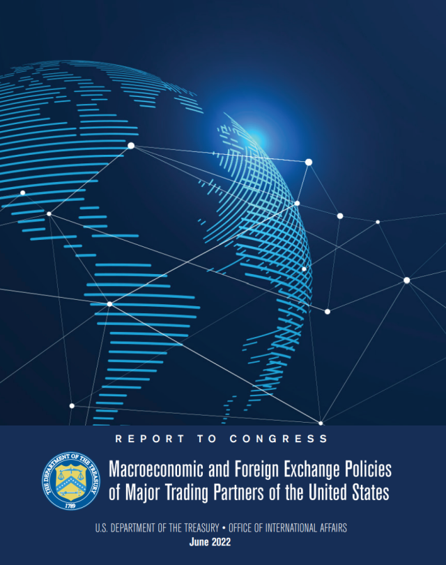 국민연금의 문제를 처음 언급한 미국 재무부의 2022년 상반기 환율보고서.