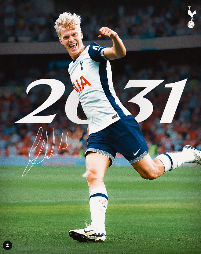 루카스 베리발.   토트넘 인스타그램 캡처