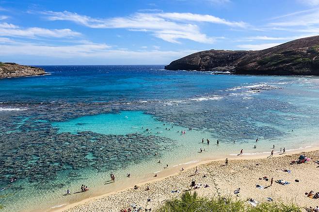 뉴 프리미어 패키지 투어 일정 중 하나인 하나우마 베이. 사진제공|팜투어