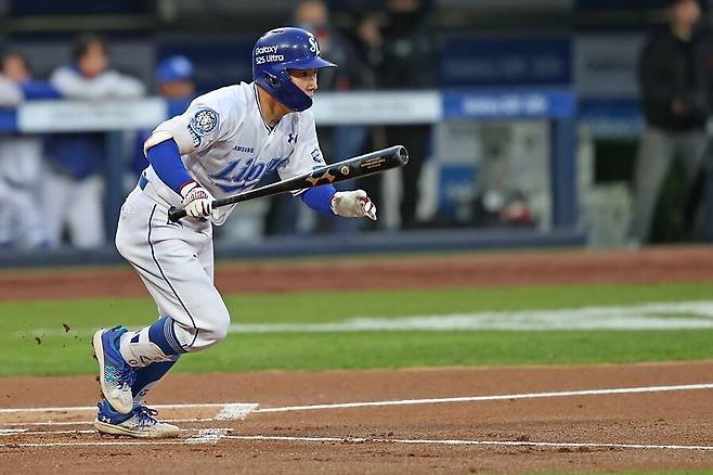 ▲ 30일 인천 SSG전을 앞두고 햄스트링 부상으로 1군 엔트리에서 빠진 김지찬 ⓒ삼성라이온즈