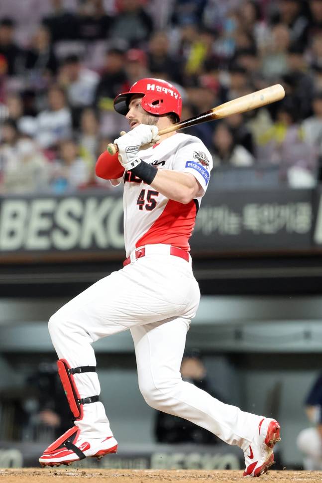 적시타를 치는 위즈덤./사진=KIA 타이거즈