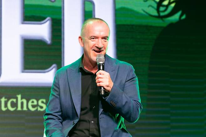 뮤지컬 '위키드' 내한 공연 기자간담회 뮤지컬 '위키드'의 뮤지컬 슈퍼바이저 데이비드 영이 30일 서울 현대카드 언더스테이지에서 열린 기자간담회에서 발언하고 있다. 2025.04.30. [에스앤코 제공. 재판매 및 DB금지]