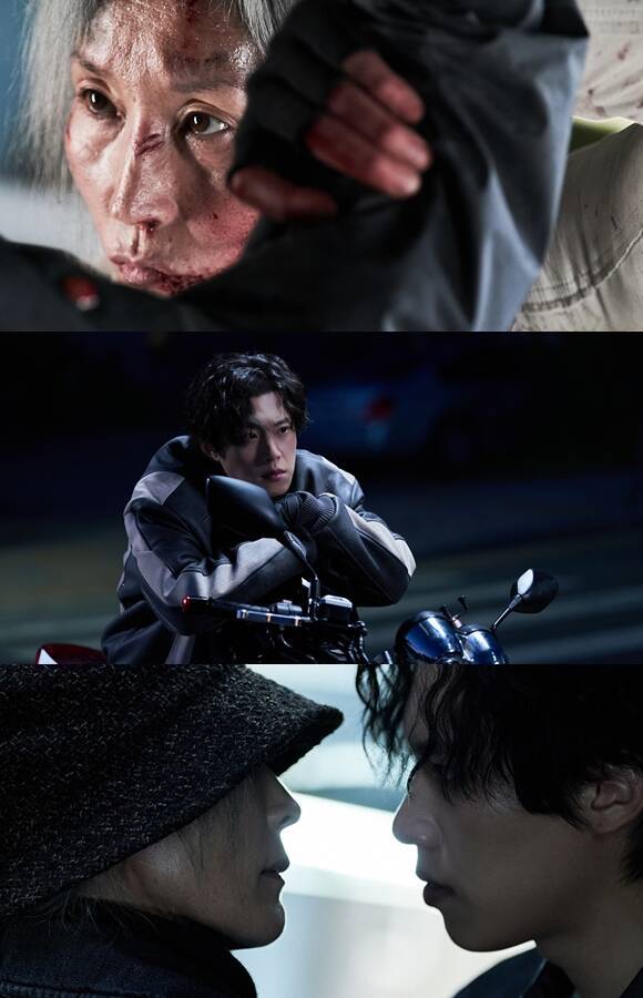 이혜영(위쪽)은 모든 킬러가 열광하면서도 두려워하는 전설의 킬러 조각 역을, 김성철은 조각을 찾기 위해 킬러가 된 미스터리한 남자 투우 역을 맡아 대체 불가한 존재감을 발산한다. /NEW