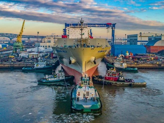 한화그룹이 작년 말 지분 100%를 인수한 미국 펜실베이니아주 필라델피아 소재 한화필리(Philly)조선소 전경. /한화필리조선소