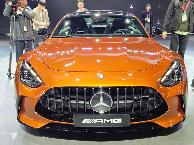 메르세데스-벤츠가 올해 하반기 국내 출시 예정인 메르세데스-AMG 'GT 63 S E 퍼포먼스'. /권유정 기자