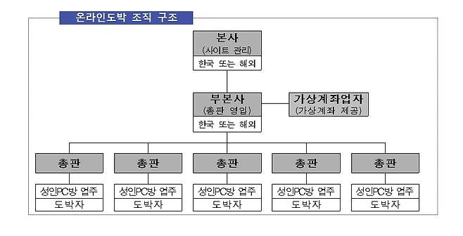 온라인도박 조직 구조./사진제공=서울경찰청.
