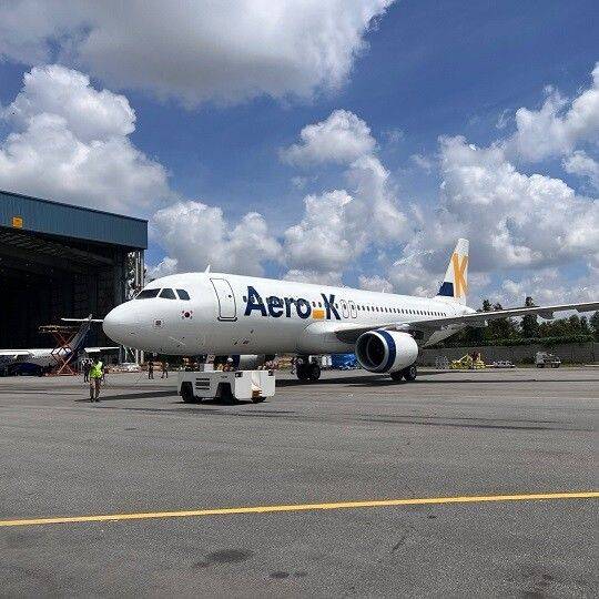 [서울=뉴시스]﻿﻿한일 관계 악화 등 영향으로 중단됐던 한국 청주와 일본 이바라키현을 잇는 정기 노선이 약 6년 만에 부활한다.에어로케이항공 여객기. (사진=에어로케이항공) 2025.04.30 *재판매 및 DB 금지