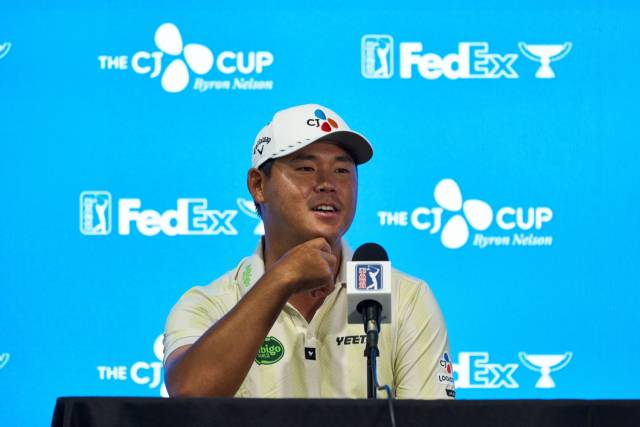 김시우가 30일(현지 시간) 더 CJ컵 바이런 넬슨 기자회견에서 취재진의 질문을 듣고 있다. 사진 제공=CJ그룹