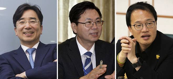 유종일 ‘성장과 통합’ 상임 공동대표, 이한주 민주당 민주연구원 원장, 박주민 민주당 기본사회위원회 수석부위원장 (왼쪽부터).
