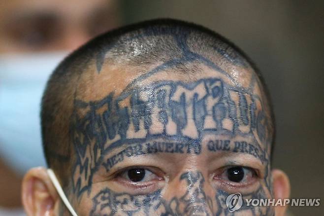 '수감보다 죽음이 낫다' 타투 새긴 세코트 수감자 [로이터 연합뉴스 자료사진. 재판매 및 DB 금지]