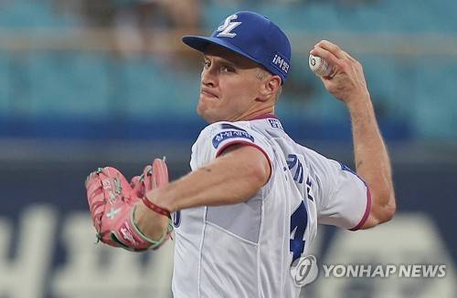 뷰캐넌의 삼성 시절 투구 모습 [연합뉴스 자료사진]