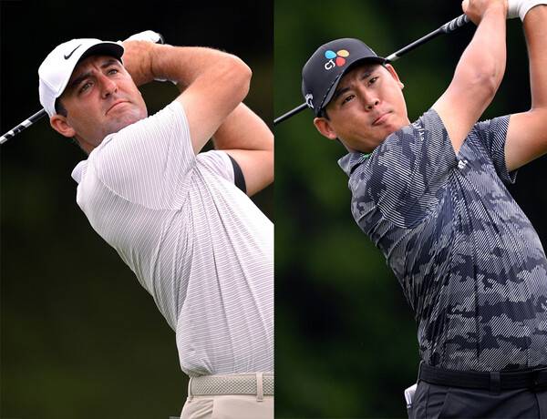 2025년 미국프로골프(PGA) 투어 더 CJ컵 바이런 넬슨 대회에 출전한 스코티 셰플러, 김시우 프로가 1라운드에서 경기하는 모습이다. 사진제공=Getty Images for THE CJ CUP Byron Nelson