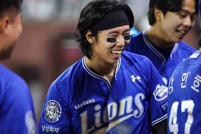 [서울=뉴시스] 프로야구 삼성 라이온즈의 김성윤. (사진 = 삼성 라이온즈 제공) *재판매 및 DB 금지