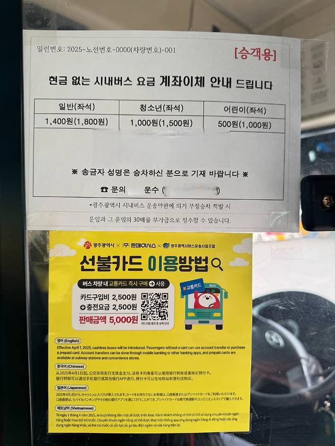 광주광역시는 시행 한 달째를 맞고 있는 전국 최초 '노선별 현금 없는 버스 순차' 도입률이 30%로, 혼란과 불편 없이 순항하고 있다고 2일 밝혔다. 광주시 제공