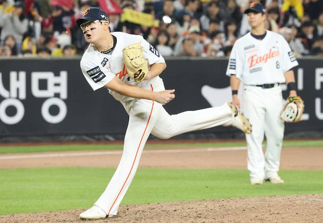 한화 마무리 김서현. 연합뉴스