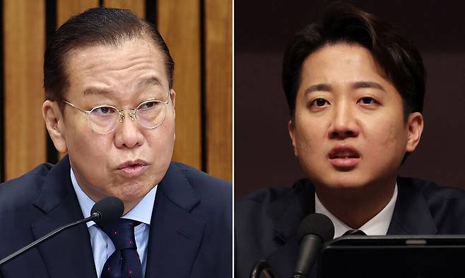 권영세 국민의힘 비상대책위원장(왼쪽), 이준석 개혁신당 대선 후보. 뉴스1