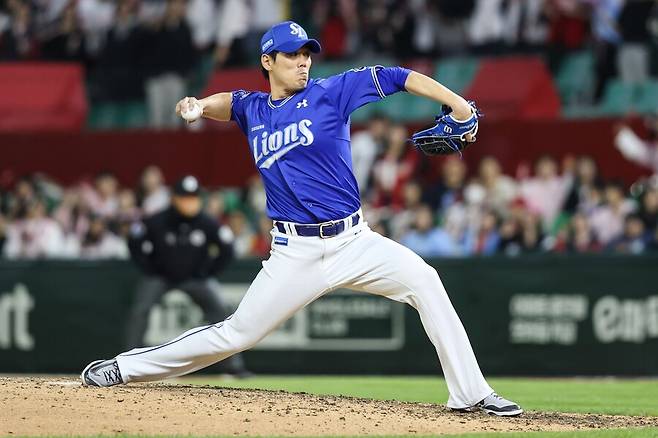 ▲ 올 시즌 초반 출발이 좋지 않은 삼성 마무리 김재윤 ⓒ삼성라이온즈