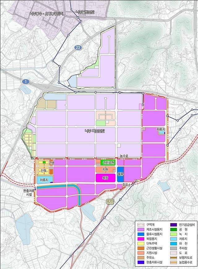▲ 나주 에너지 국가산단 토지이용계획(안) [전라남도]
