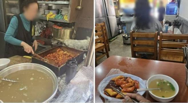 한국을 방문한 외국인이 ‘물물교환’을 경험한 서울의 한 떡볶이집 [사진 = 엑스 갈무리]